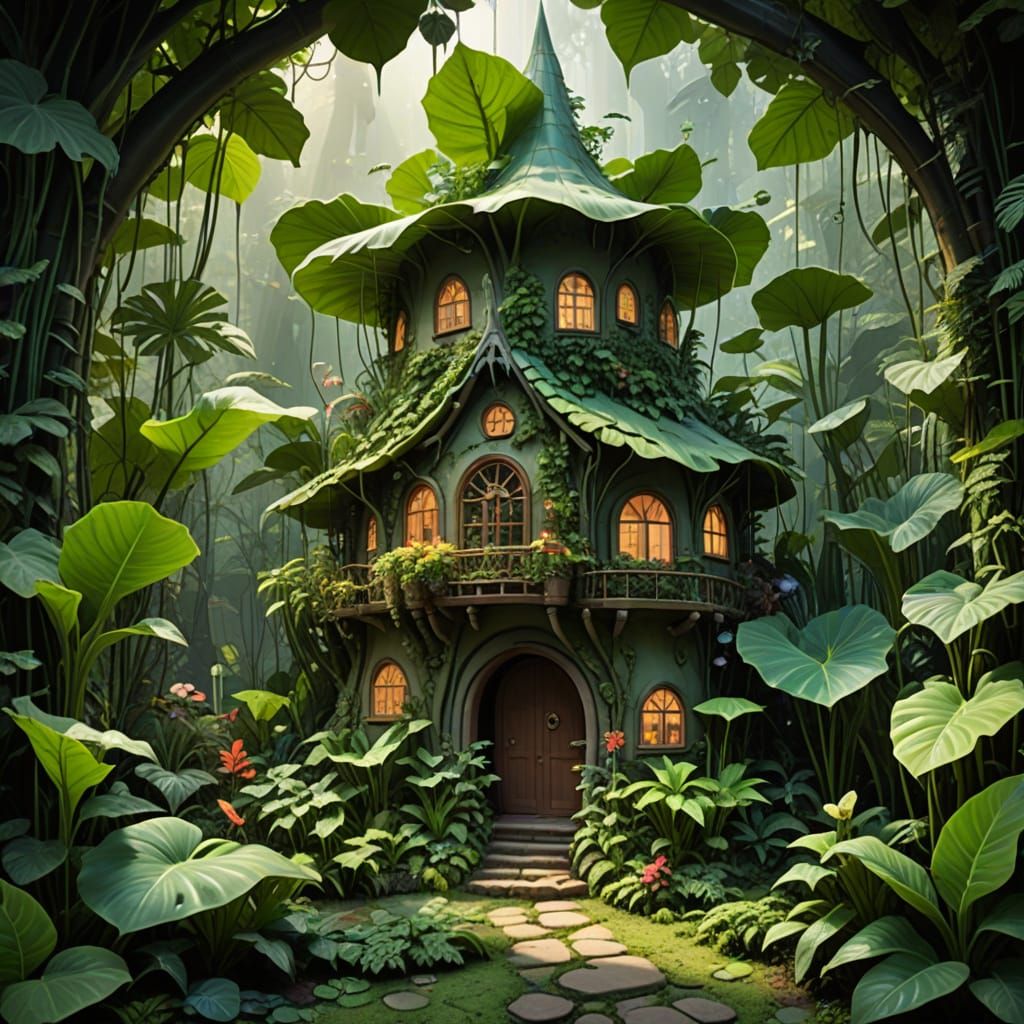 Whimsical Fairy Sanctuary in Studio Ghibli Style