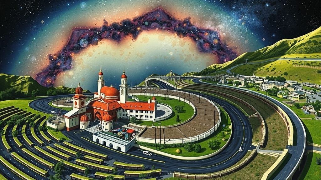 Vibrant 3D Depth Effect Painting with Dynamic Brushstrokes a...