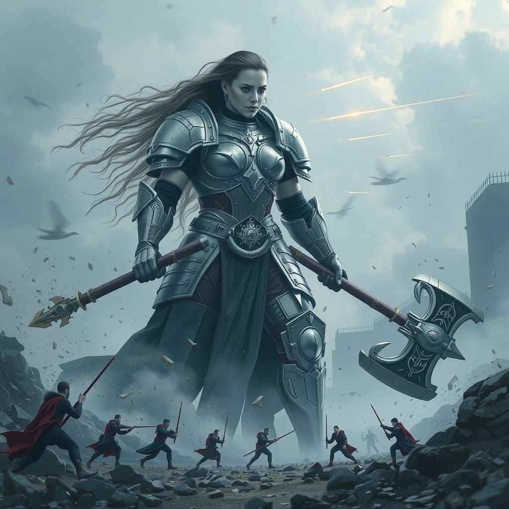 Giantess Warrior Creates Shockwaves With Weaponry