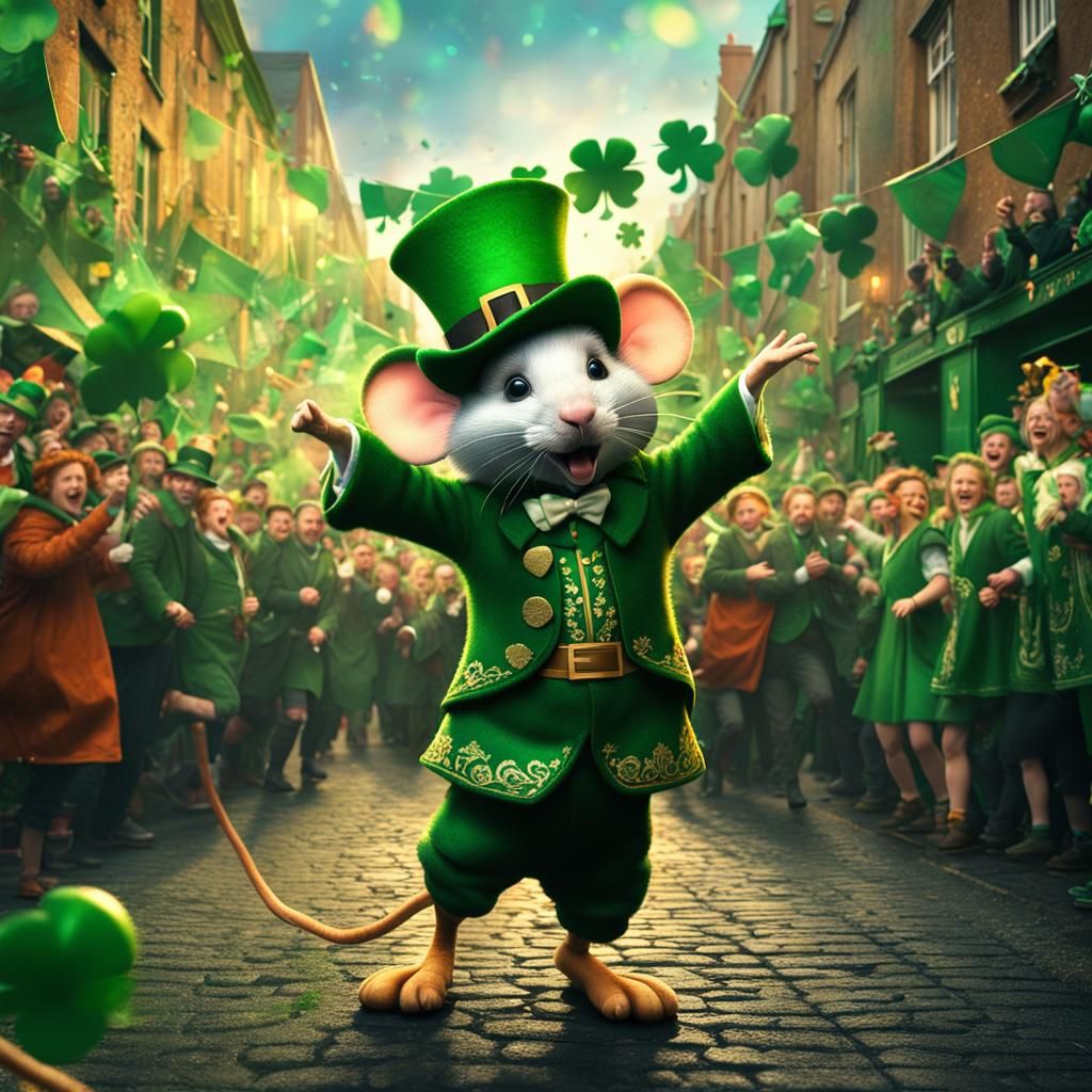 Festive Irish Mouse Celebrates St Patrick's Day