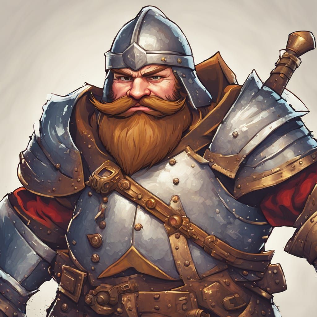 Glitch Portrait of a Dwarf Knight