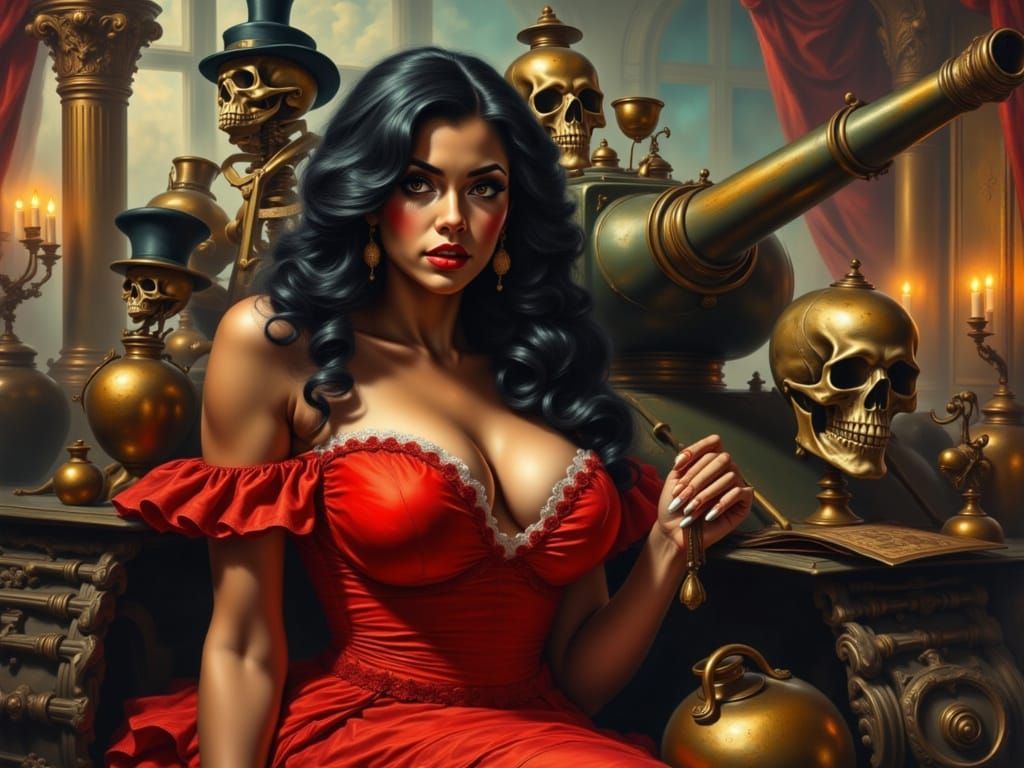 Pin-Up Danse Macabre with Plus-Sized Woman