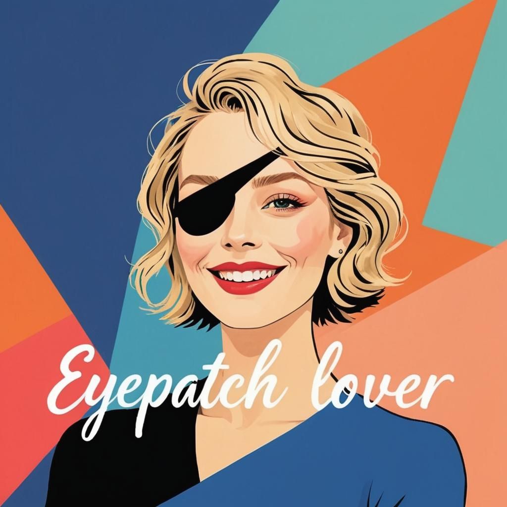 Eyepatch Lover Poster with Blonde Woman