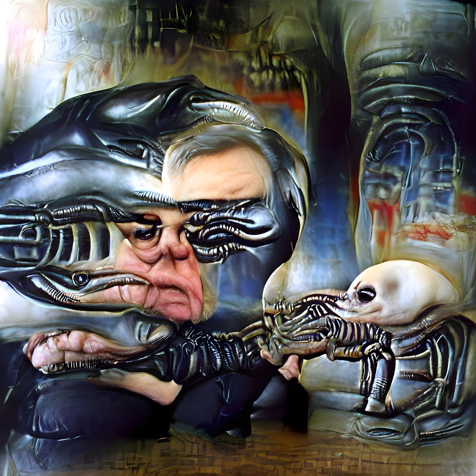 Biomechanical Bernie Sanders in Giger Style