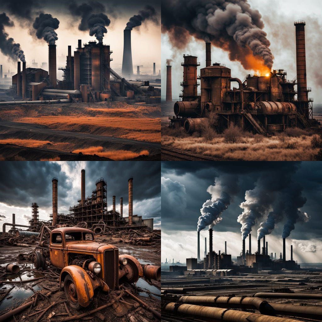 Abandoned Industrial Wasteland in a State of Ruin