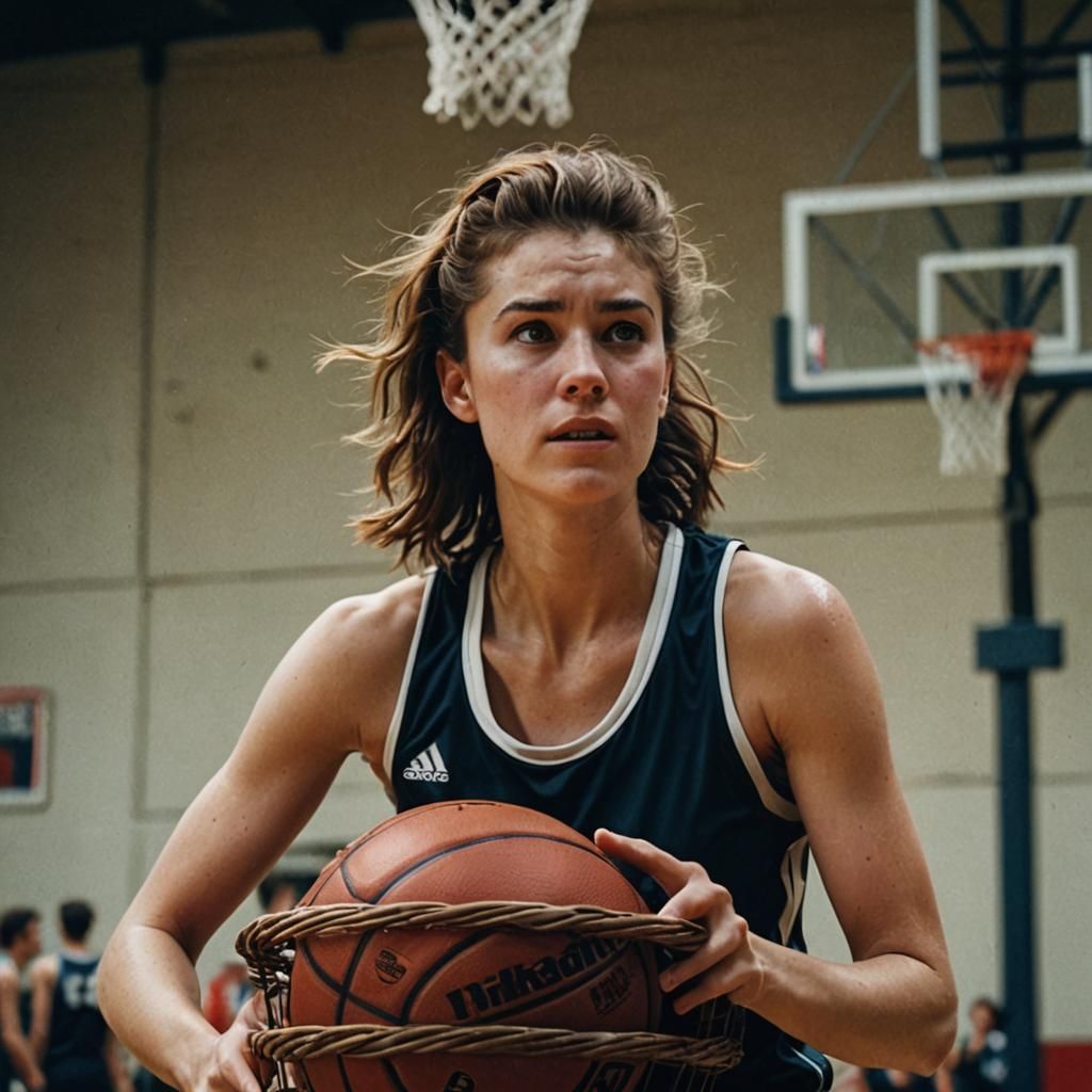 Cinematic Portrait of Woman in Basketball Kit