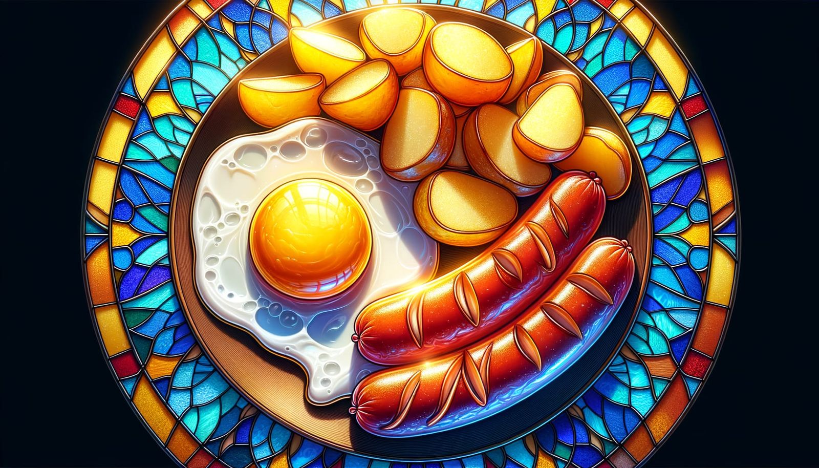 Stained-Glass Window Food Still Life