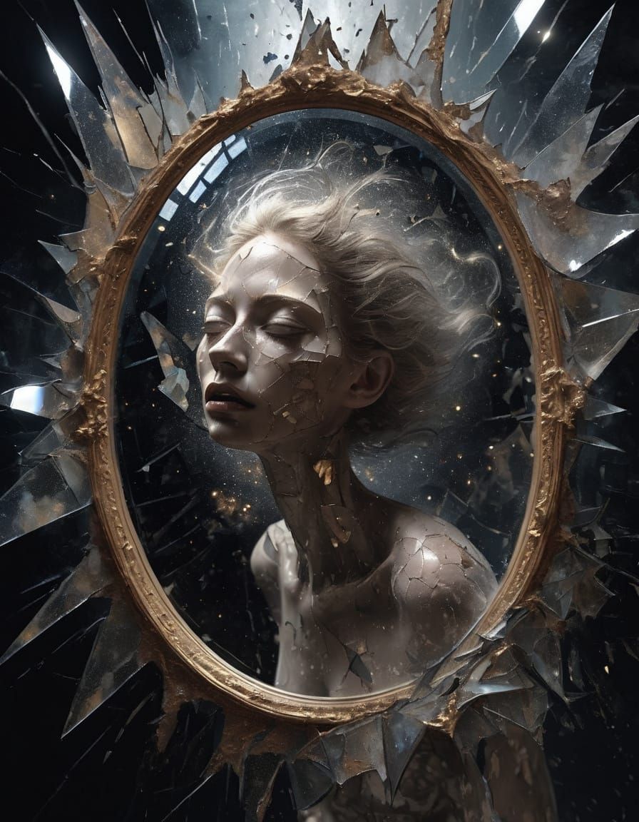 Cosmic Figure Emerges from Cracked Mirror