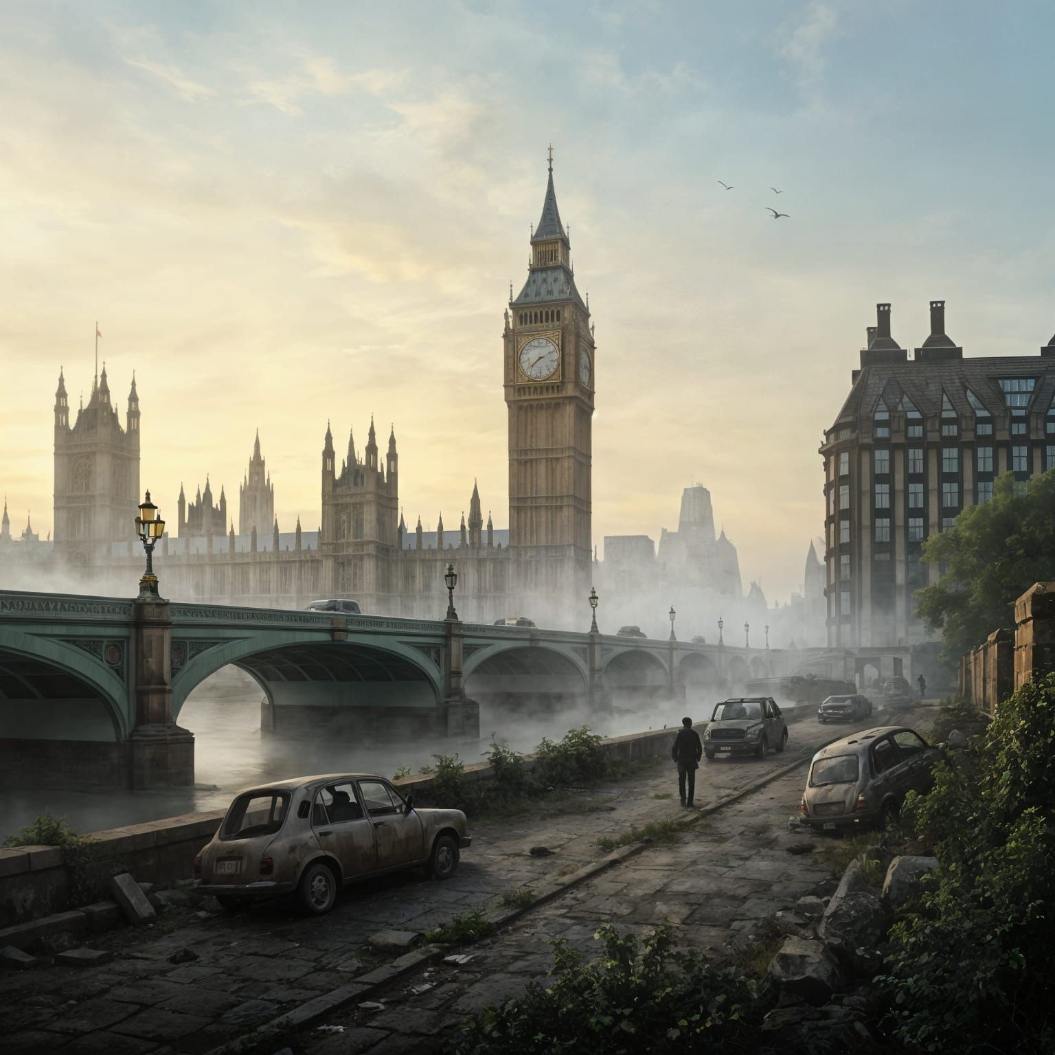 Romantic Landscape of Empty London Streets