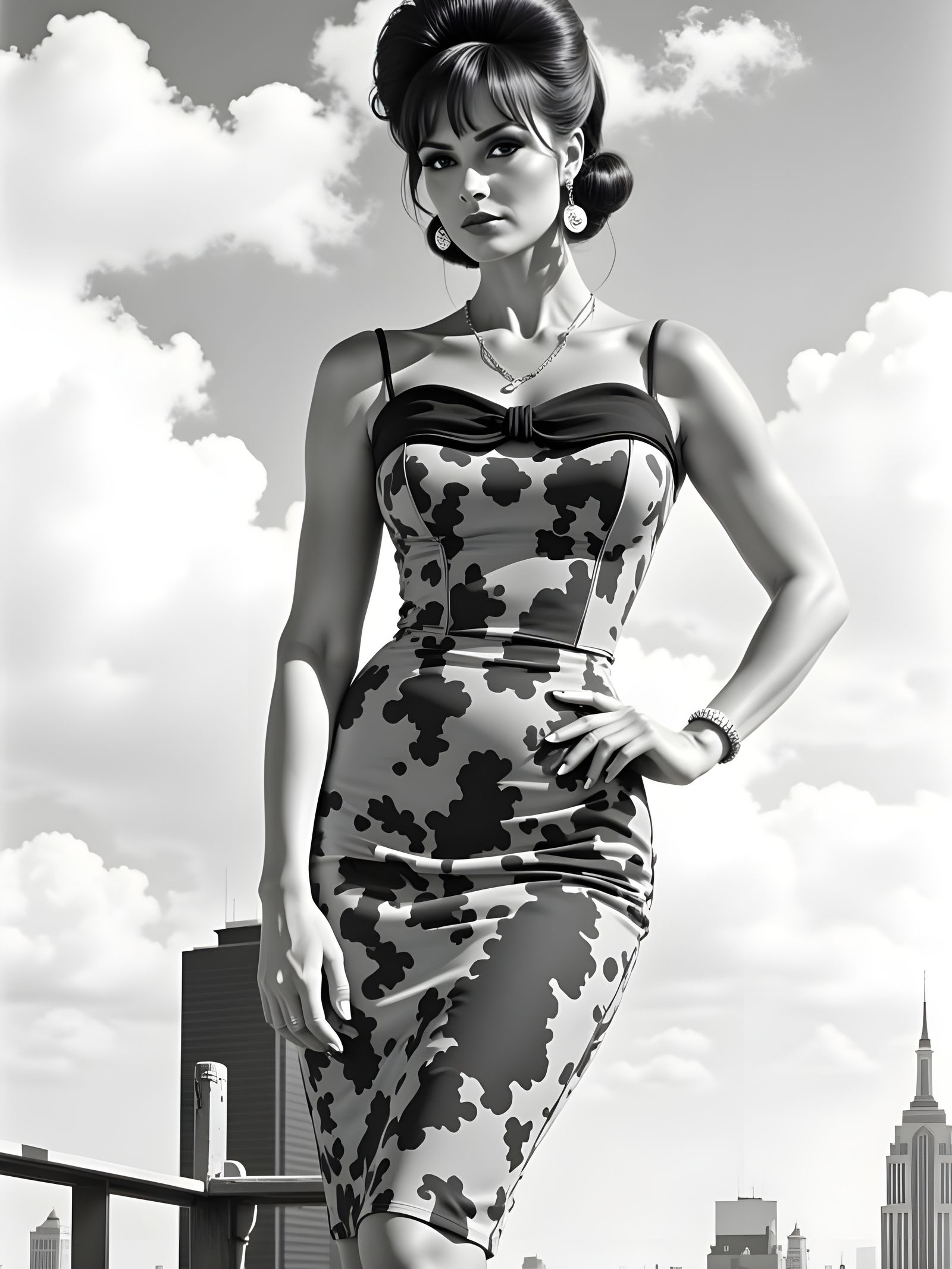 1960s Fashion in Brutalist Black and White Style