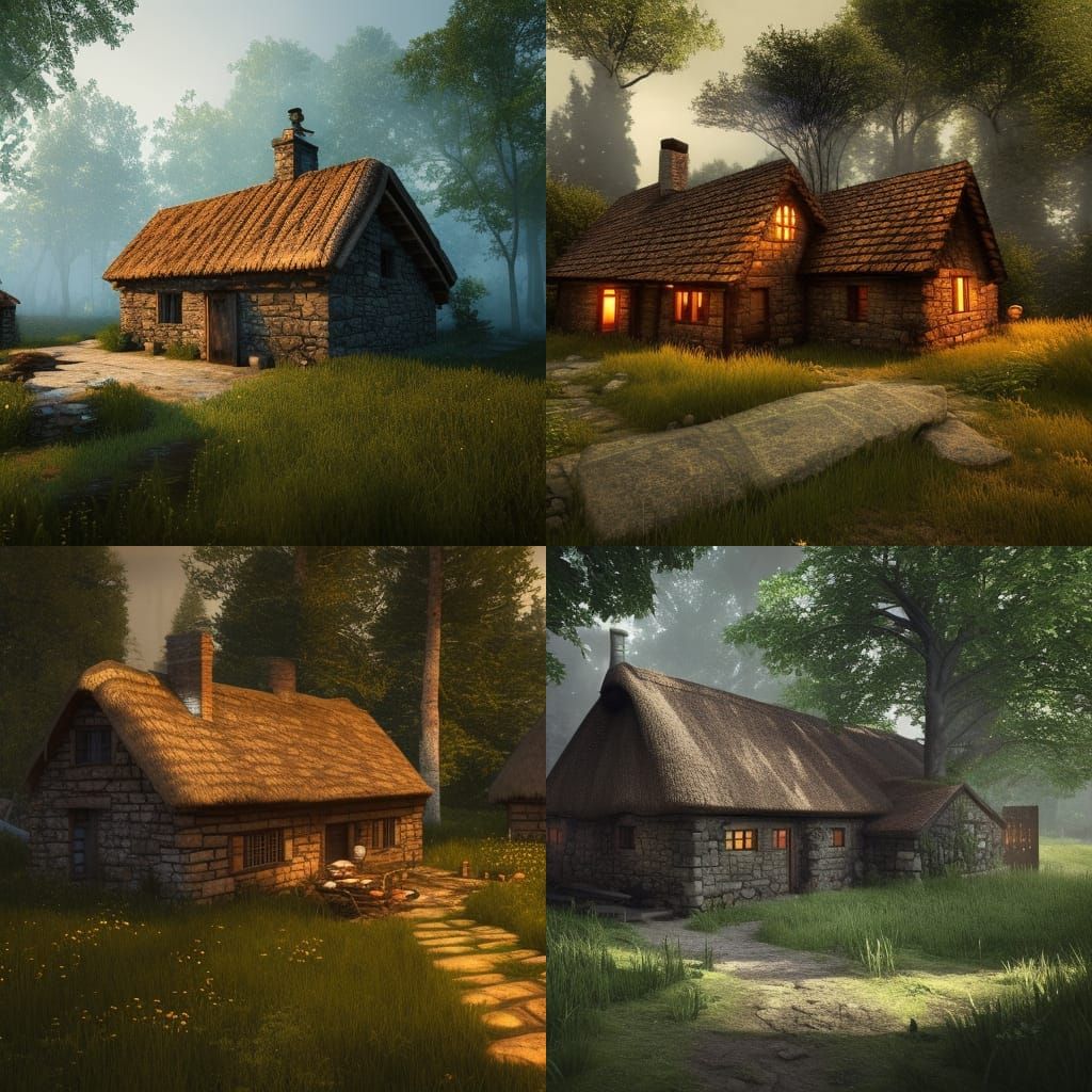 Medieval Cottage in Forest: 3D Game Cinematic