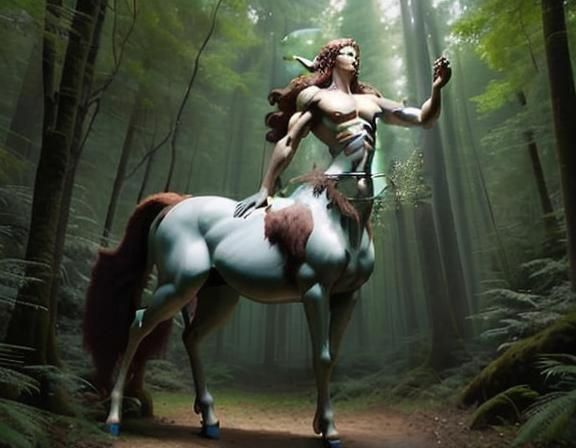 Muscular Centaur in Forest Inspired by Mythology