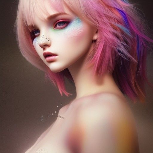Elvin BJD with Cosmic Hair in Digital Illustration