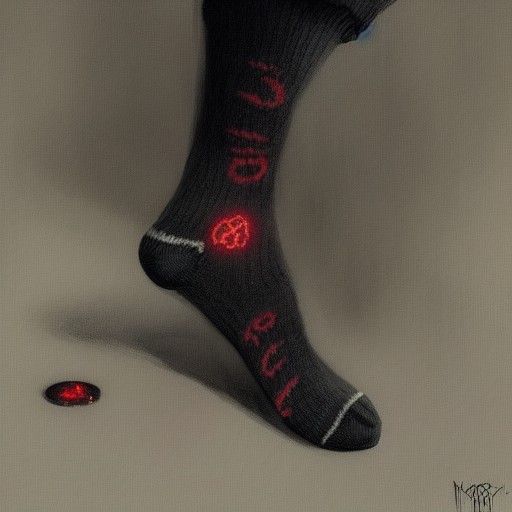 Sinister Orphan Socks in a Dark Fantasy Style