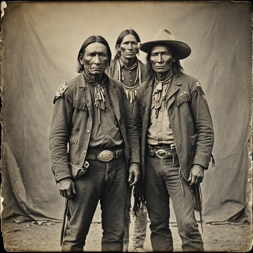 Vintage Photo of Cowboy and Sioux Chief