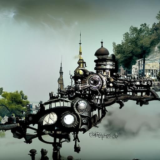 Steampunk Ukrainian Cityscape: A Technological Renaissance