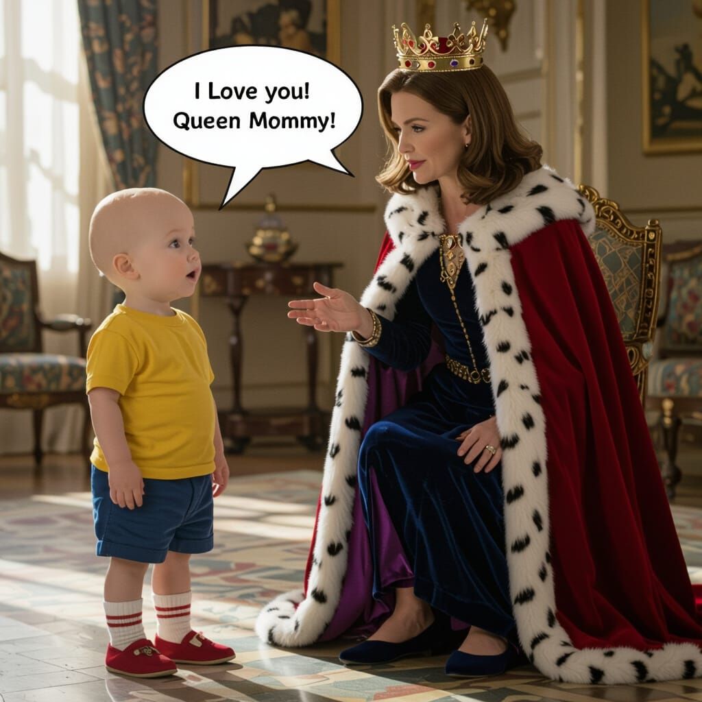 Caillou's Mother as Queen Doris with Crown