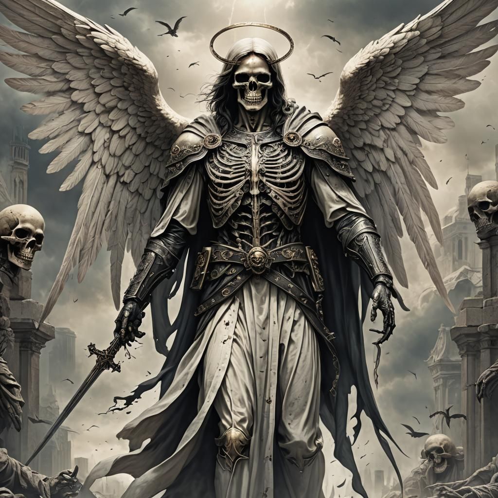 Realistic Male Angel of Death Portrait