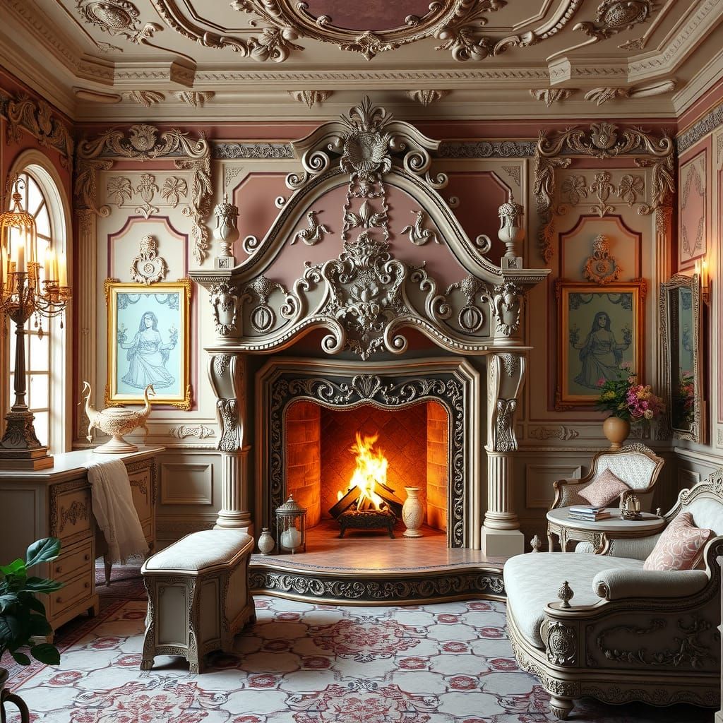 Ornate Princess Bedroom in Digital Matte Painting Style