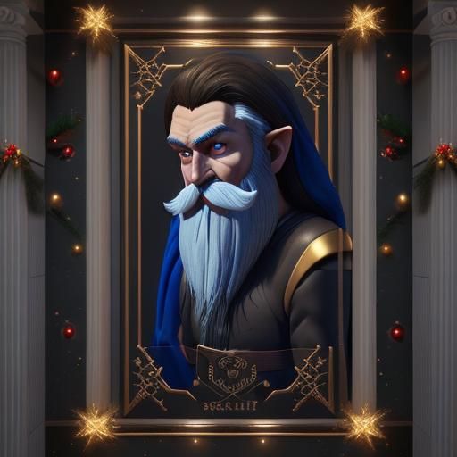 Santa Claus and a Christmas Elf in Pixel Art