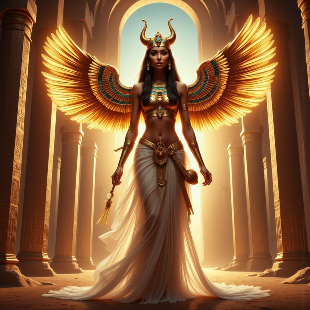Isis Goddess of Magic in Desert Temple
