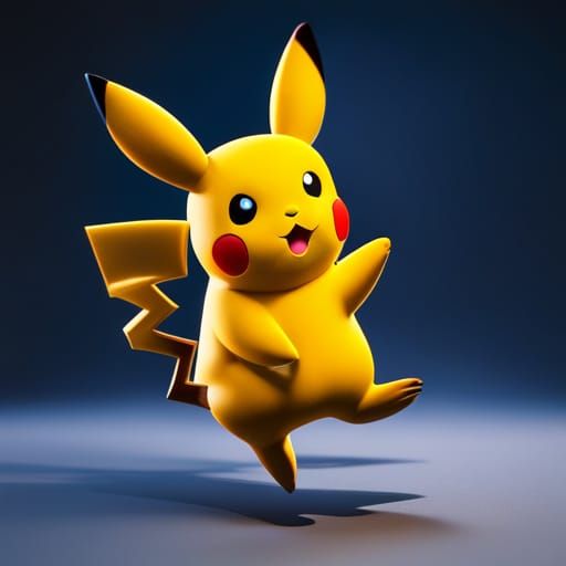 Detailed Pikachu Matte Painting in Unreal Engine Style