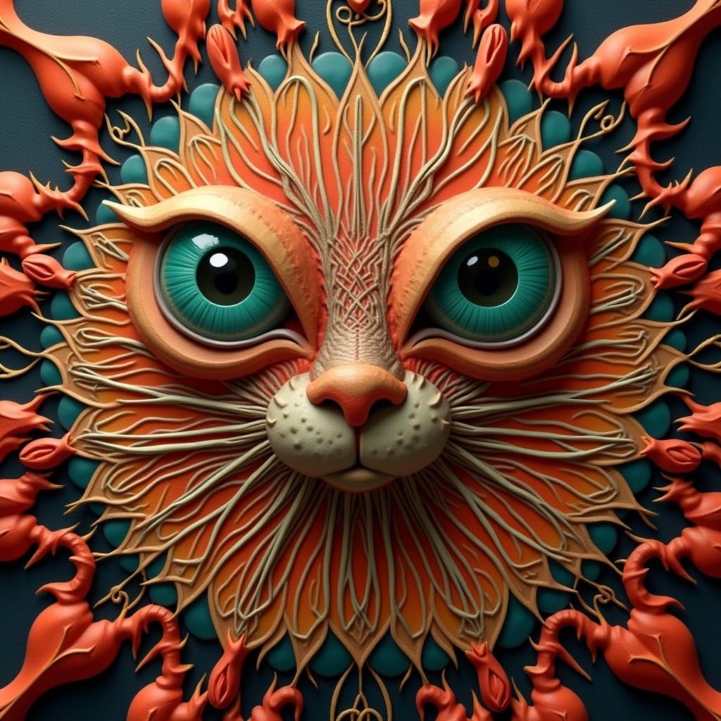 Hallucinatory Art Deco Scene in Bosch Style