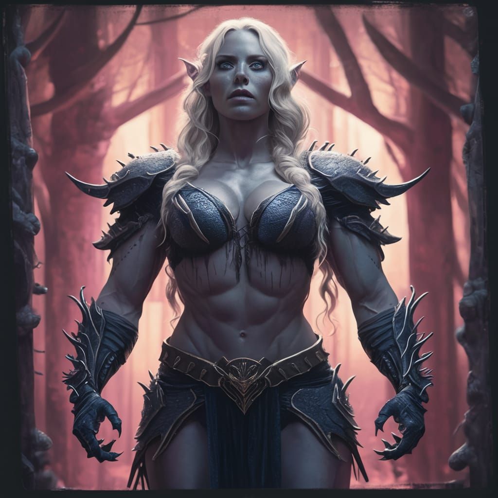 Beastly Drow Muscle Mommy Cinematic Masterpiece