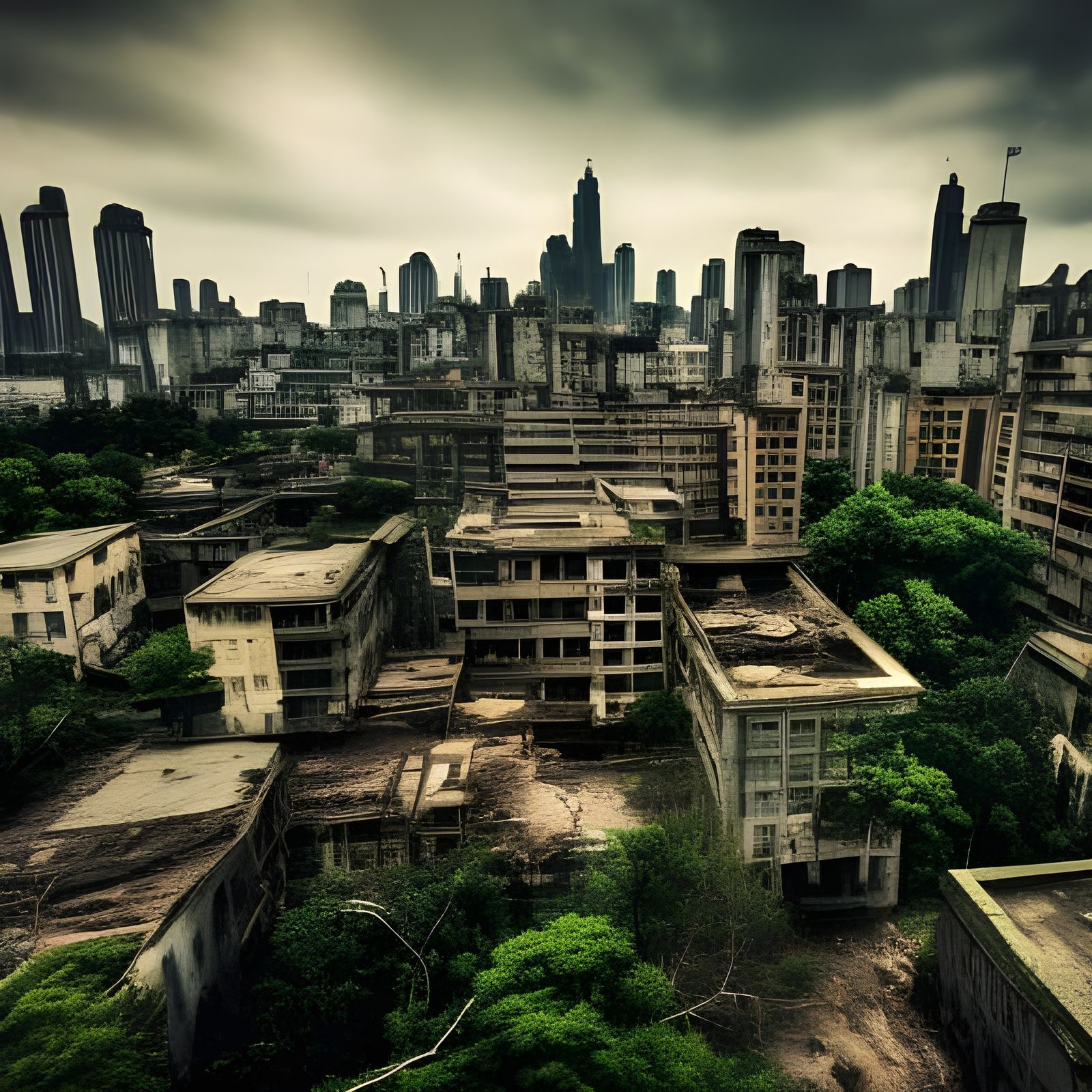 Eerie Abandoned City Where Nature Reclaims Ruins