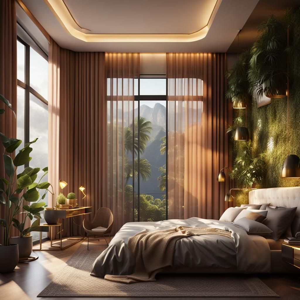 Luxurious Modern Bedroom with Arts and Crafts in Unreal Engi...