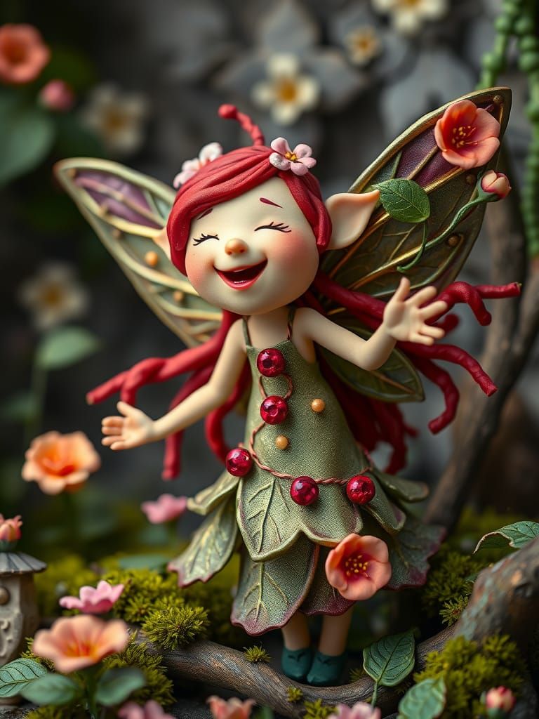 Joyful Playdough Fairy Dancing in Playdough World