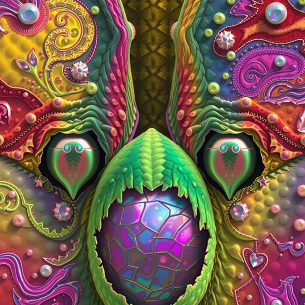 Glowing Dragon Twins Hatching in Iridescent Splendor