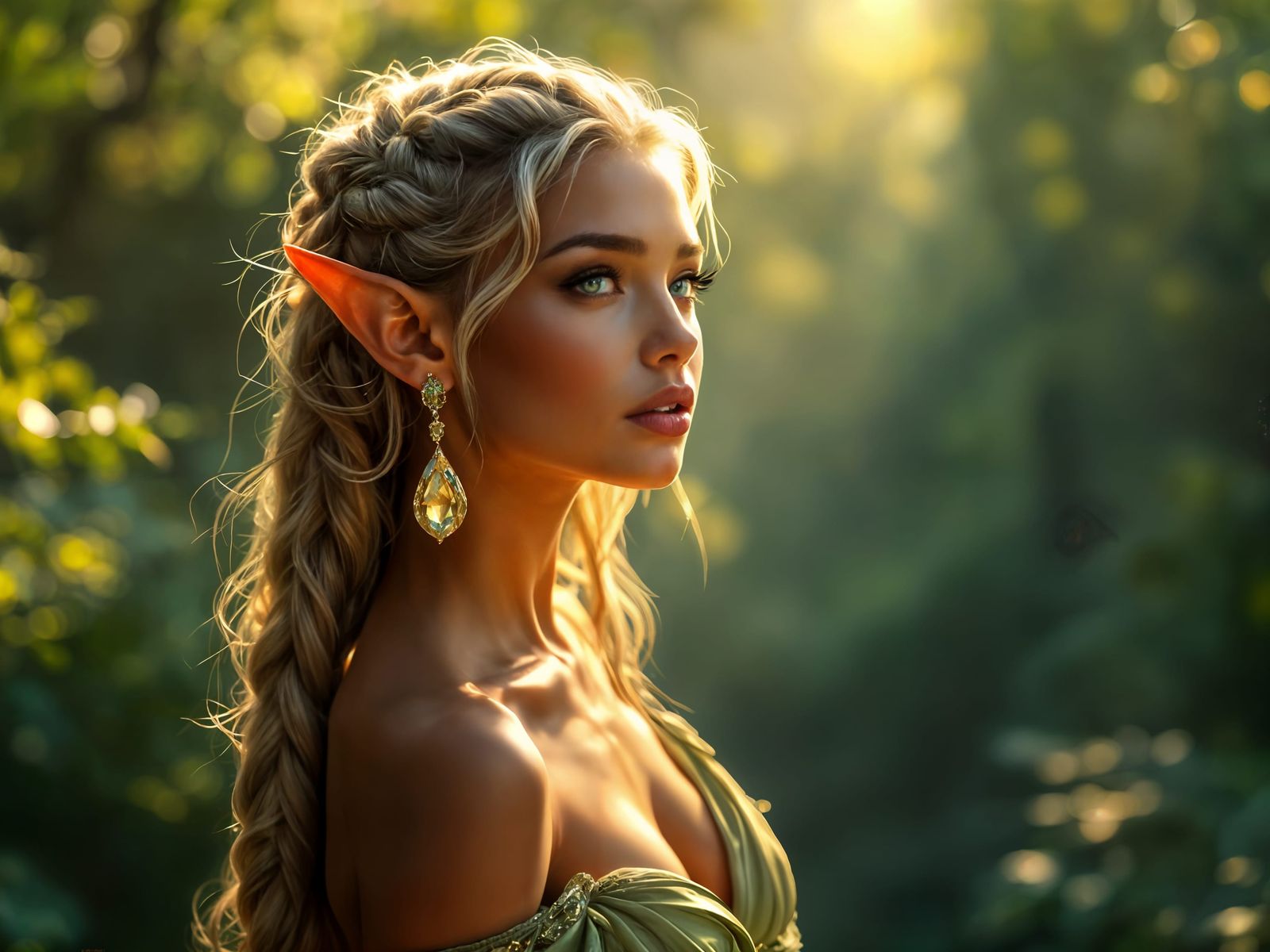 Beautiful Elf in a Forest