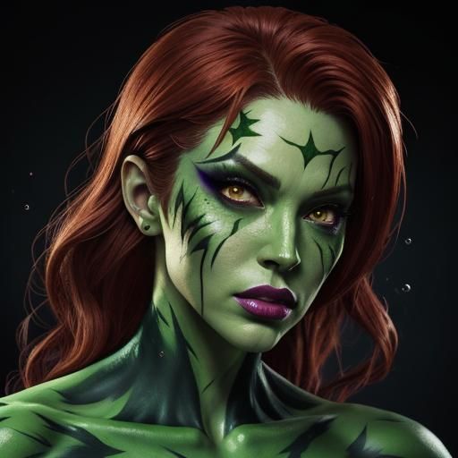 Hyperrealistic Batboy Poison Ivy Splash Art