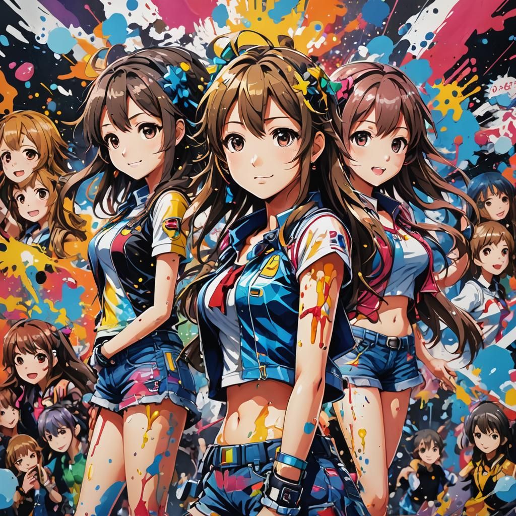 Graffiti Art with Polychromatic Splash Effects