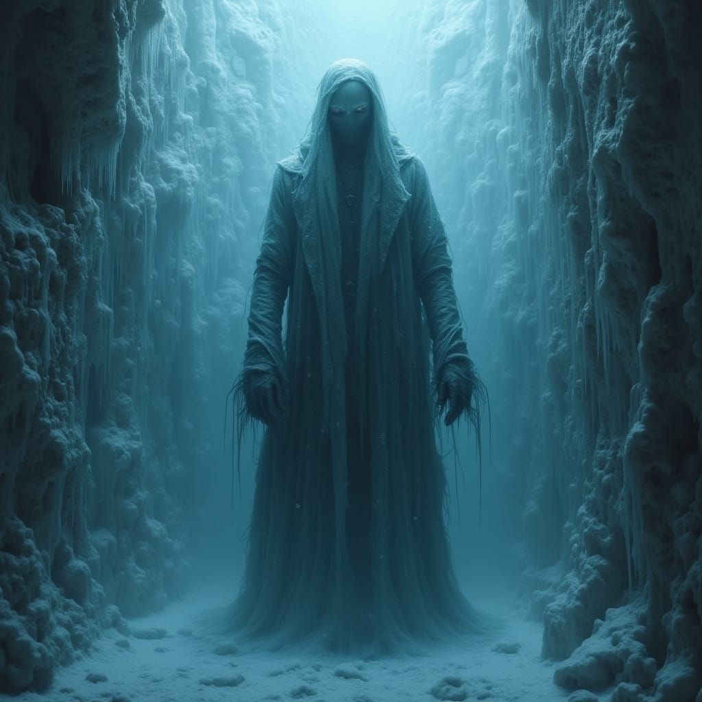 Frozen Figure in Dark Biomechanical Scene