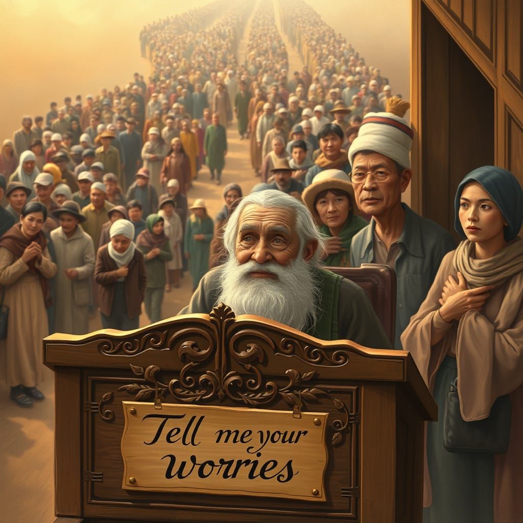 Sage Offers Comfort to Endless Line of Worried Souls