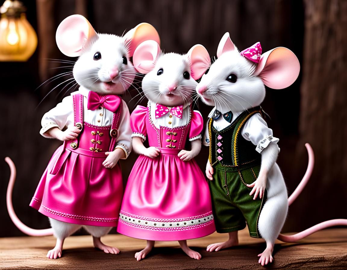 Mice in Traditional Bavarian Clothing