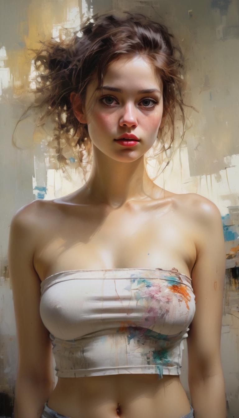 Woman in Tube Top: Fine Art Portrait
