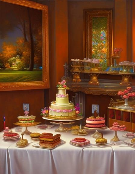 Lush Birthday Party Oil Painting by James Gurney