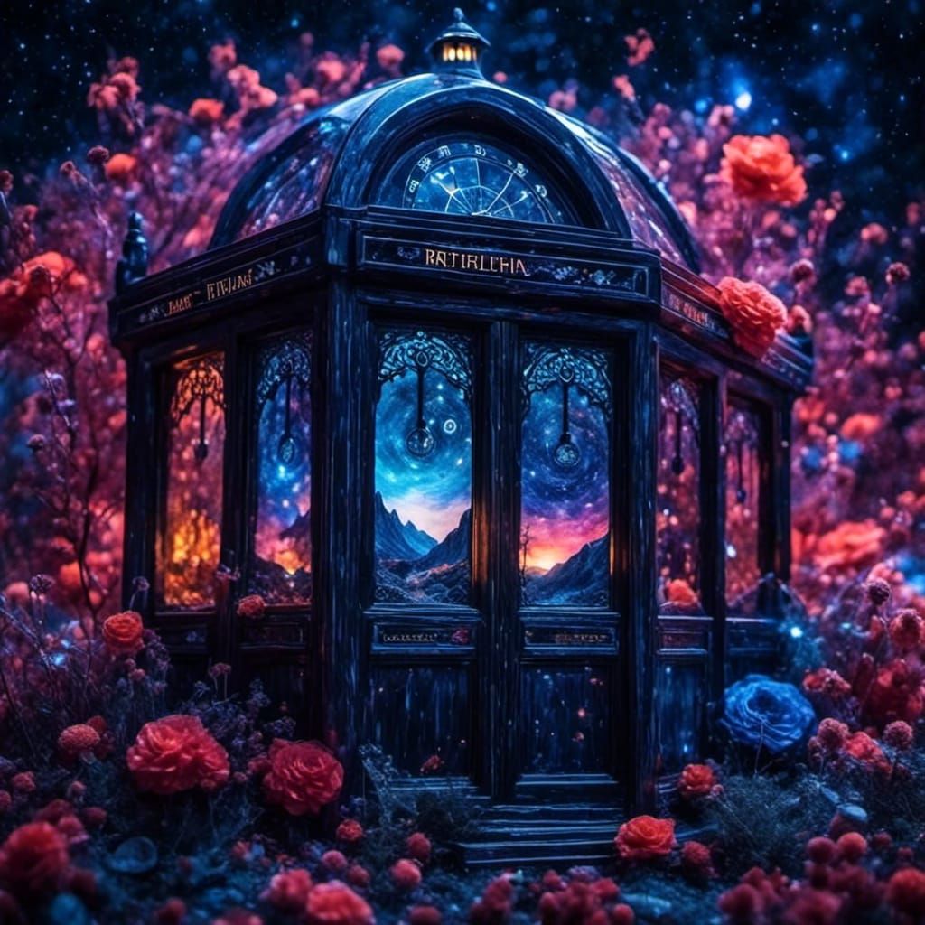 Doctor Who in Psychedelic Cosmic Kaleidoscope, Impasto Paint...