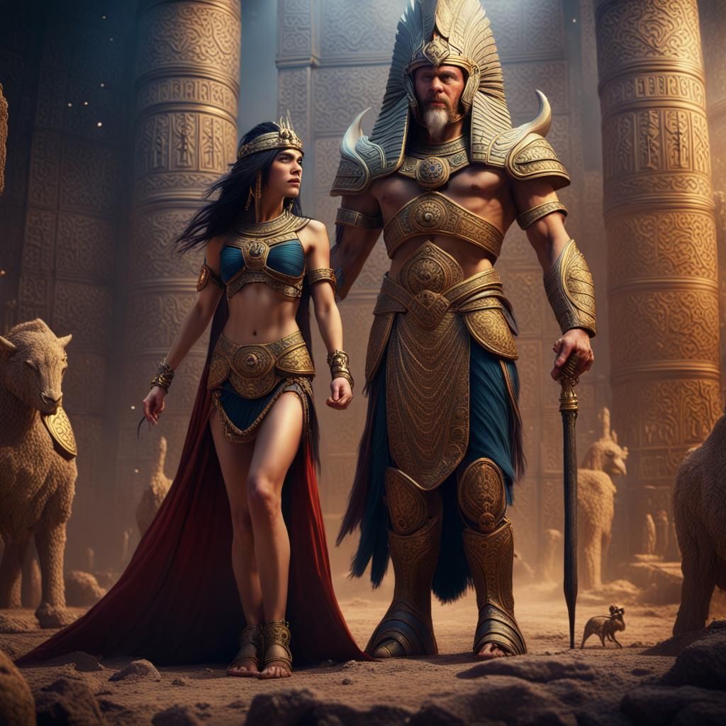 Ishtar and Gilgamesh: Fantasy Concept Art