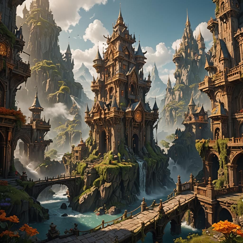 Fantastical Matte Painting in Deep Color, 8K