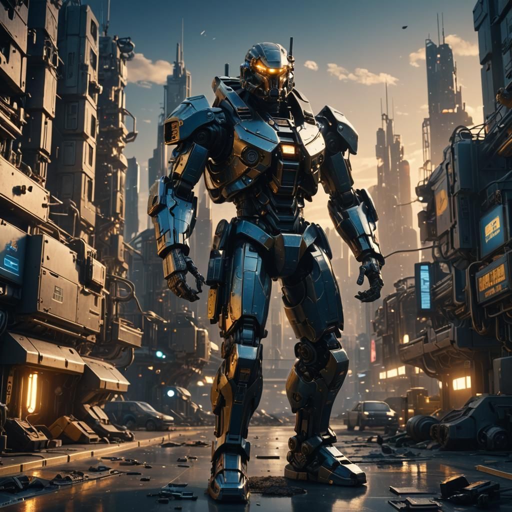 Futuristic Sci-Fi Machine Gun in Mechanical Bay