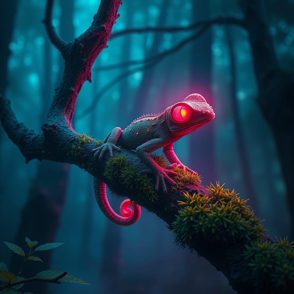 Gerappa in Misty Forest: A Digital Art Piece