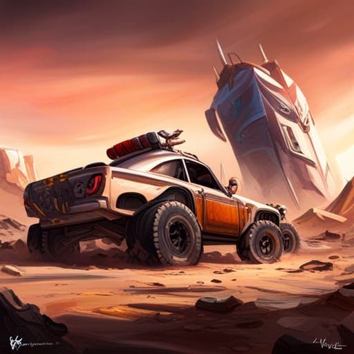 Grimdark Warhammer 40k Desert Race in Graffiti Art