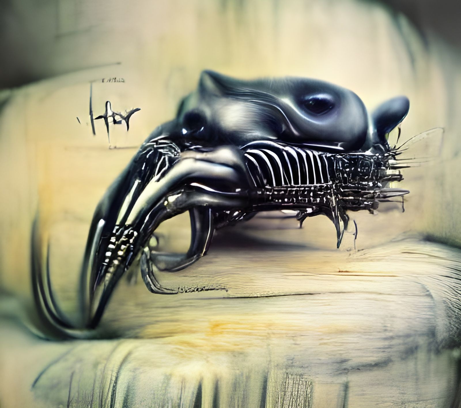 Biomechanical Creature Design in Giger Style
