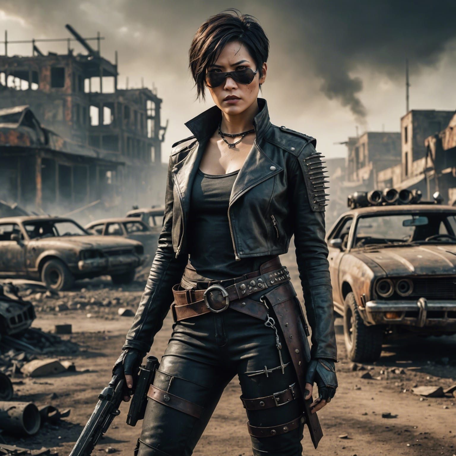 Ada Wong as Mad Max Character: Cinematic Concept Photo