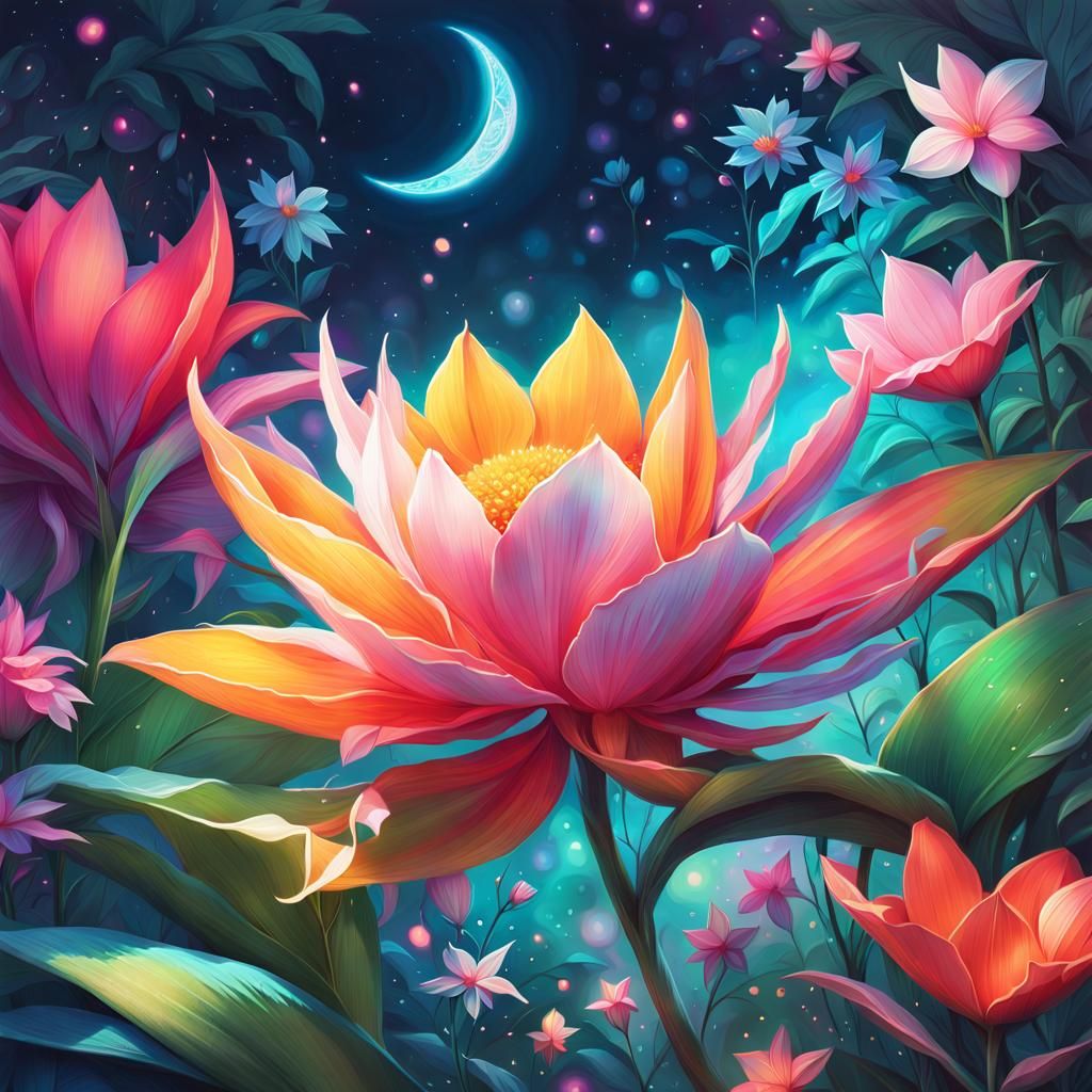 Water Drop on Flower in Serene Garden