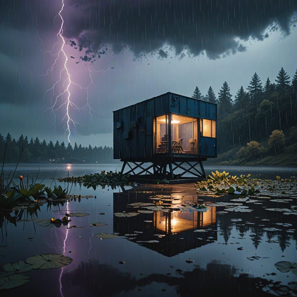 Moody, Hyper-Realistic Futuristic Retreat